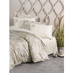 Cotton Box Elite Beatrix Bej Saten Çift Kişilik 200x220 cm Nevresim Takımı