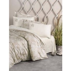 Cotton Box Elite Beatrix Bej Saten Çift Kişilik 200x220 cm Nevresim Takımı