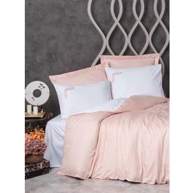 Cotton Box Elite Melinda Pembe Saten Çift Kişilik Nevresim Takımı