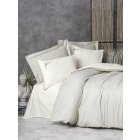 Cotton Box Elite Teresa Bej Saten Çift Kişilik 200x220 cm Nevresim Takımı