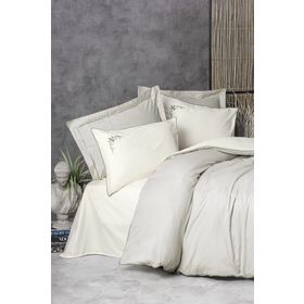 Cotton Box Elite Teresa Bej Saten Çift Kişilik Nevresim Takımı