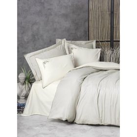 Cotton Box Elite Teresa Bej Saten Çift Kişilik Nevresim Takımı