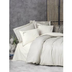 Cotton Box Elite Teresa Bej Saten Çift Kişilik Nevresim Takımı