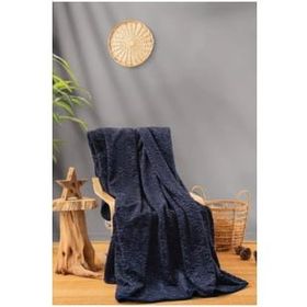 Cotton Box Embos Lacivert Çift Kişilik Battaniye