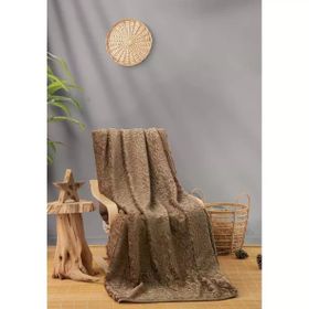Cotton Box Emboss 220x240 Cappuccino Çift Kişilik Battaniye