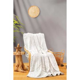 Cotton Box Emboss 220x240 Krem Çift Kişilik Battaniye