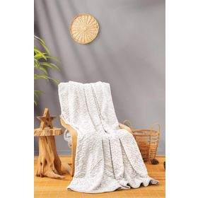 Cotton Box Emboss 220x240 Krem Çift Kişilik Battaniye