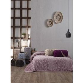 Cotton Box Emboss Bej Çift Kişilik Battaniye
