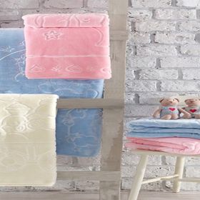 Cotton Box Emboss Ekru Bebek Battaniye