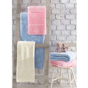 Cotton Box Emboss Ekru Bebek Battaniye