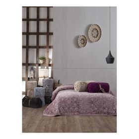 Cotton Box Emboss Gül Kurusu Çift Kişilik Battaniye