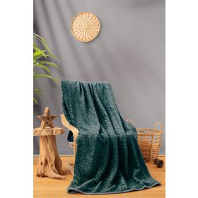 Cotton Box Emboss Petrol Çift Kişilik Battaniye
