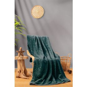 Cotton Box Emboss Petrol Çift Kişilik Battaniye