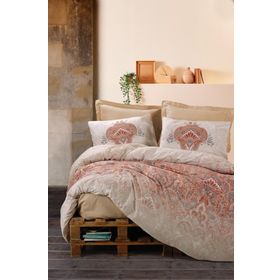 Cotton Box Emh Bohem Çift Kişilik Loreta Bej Nevresim Takımı