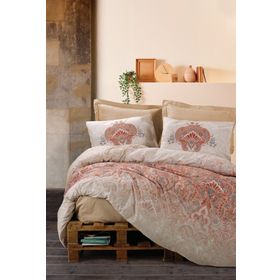 Cotton Box Emh Bohem Çift Kişilik Loreta Bej Nevresim Takımı