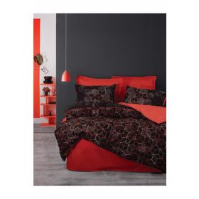 Cotton Box Emh Dark Çift Kişilik Cubo Kiremit Nevresim Takımı