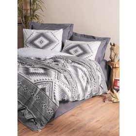 Cotton Box Ethnic Delos Antrasit Çift Kişilik Nevresim Takımı