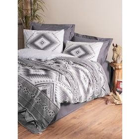 Cotton Box Ethnic Delos Antrasit Çift Kişilik Nevresim Takımı