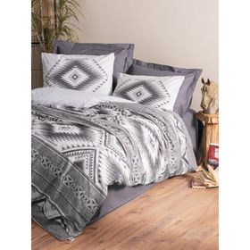 Cotton Box Ethnic Delos Antrasit Çift Kişilik Nevresim Takımı