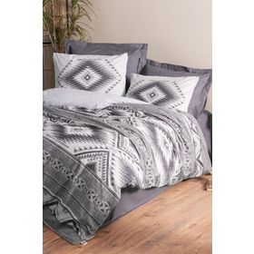 Cotton Box Ethnic Delos Antrasit Çift Kişilik Nevresim Takımı