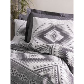Cotton Box Ethnic Delos Antrasit Çift Kişilik Nevresim Takımı