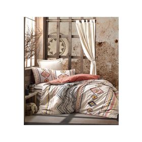 Cotton Box Etnich 100x100 cm Çift Kişilik Felix Kiremit Nevresim Takımı