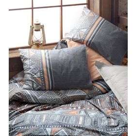Cotton Box Etnich Adiel Gri Çift Kişilik 200x220 cm Nevresim Takımı