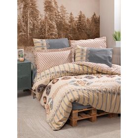 Cotton Box Etnich Dakota Gri Çift Kişilik 200x220 cm Nevresim Takımı
