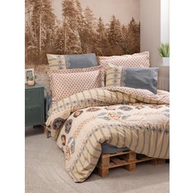 Cotton Box Etnich Dakota Gri Çift Kişilik 200x220 cm Nevresim Takımı