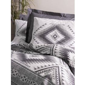 Cotton Box Etnich Delos Antrasit Çift Kişilik 200x220 cm Nevresim Takımı