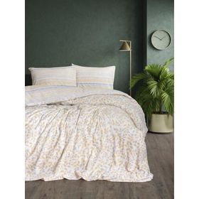 Cotton Box Flanel Çift Kişilik Roof Mavi Nevresim Takımı