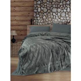 Cotton Box Flossy Gri Velvet Çift Kişilik 200x220 cm Nevresim Takımı