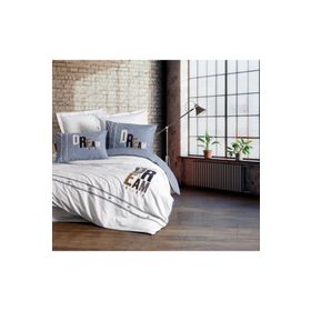 Cotton Box Forever Mood Nakışlı Ranforce Tek Kişilik Gri Nevresim Takımı