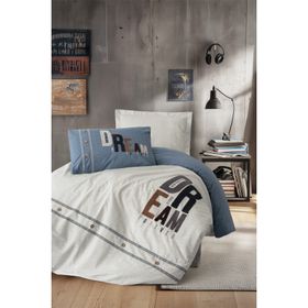 Cotton Box Forever Mood Nakışlı Ranforce Tek Kişilik Gri Nevresim Takımı