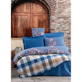 Cotton Box Galano Alaçatı Lacivert Nevresim Takımı Çift Kişilik