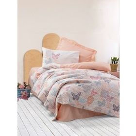 Cotton Box Genç Odası Kimela Pembe Tek Kişilik Lastikli Çarşaflı Nevresim Takımı