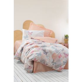 Cotton Box Genç Odası Kimela Pembe Tek Kişilik Lastikli Çarşaflı Nevresim Takımı