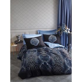 Cotton Box Glory Satin Line Mavi Çift Kişilik Nevresim Takımı