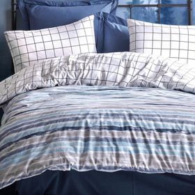 Cotton Box Grace Mavi Ranforce Çift Kişilik Nevresim Takımı