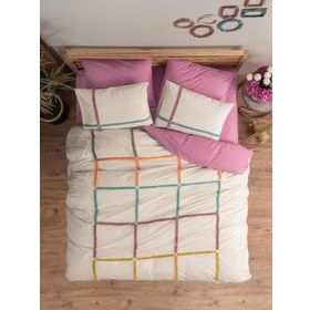 Cotton Box İnsula Gülkurusu Puff Nakışlı Ranforce Çift Kişilik Nevresim Takımı