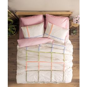 Cotton Box Insula Pudra Puff Nakışlı Çift Kişilik 200x220 cm Nevresim Takımı