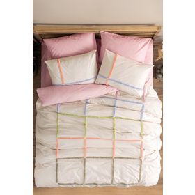 Cotton Box Insula Pudra Puff Nakışlı Çift Kişilik 200x220 cm Nevresim Takımı