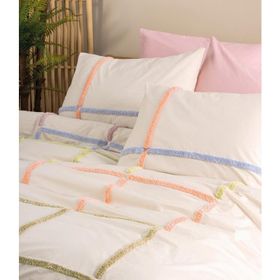 Cotton Box Insula Pudra Puff Nakışlı Çift Kişilik 200x220 cm Nevresim Takımı