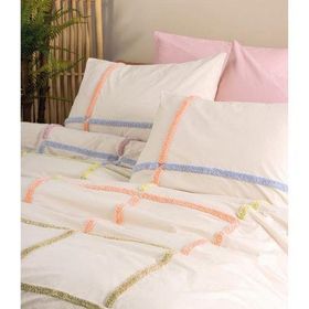 Cotton Box Insula Pudra Puff Nakışlı Çift Kişilik 200x220 cm Nevresim Takımı