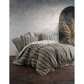 Cotton Box Jamira Smooth Çift Kişilik Haki 200x220 cm Nevresim Takımı