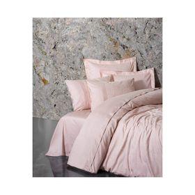 Cotton Box Jana Pudra Jakarlı Saten Çift Kişilik Nevresim Takımı