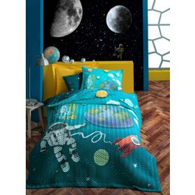 Cotton Box Junior Little Astronaut Turkuaz Tek Kişilik Uyku Seti