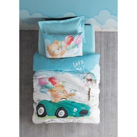 Cotton Box Junior Ranforce Tek Kisilik Nevresim Takimi Lastikli Carsafli Buddy Mavi