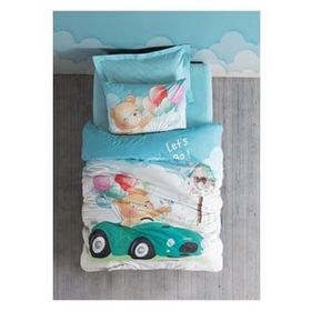 Cotton Box Junior Ranforce Tek Kisilik Nevresim Takimi Lastikli Carsafli Buddy Mavi