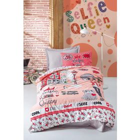Cotton Box Junior Selfie Kırmızı Tek Kişilik Nevresim Takımı